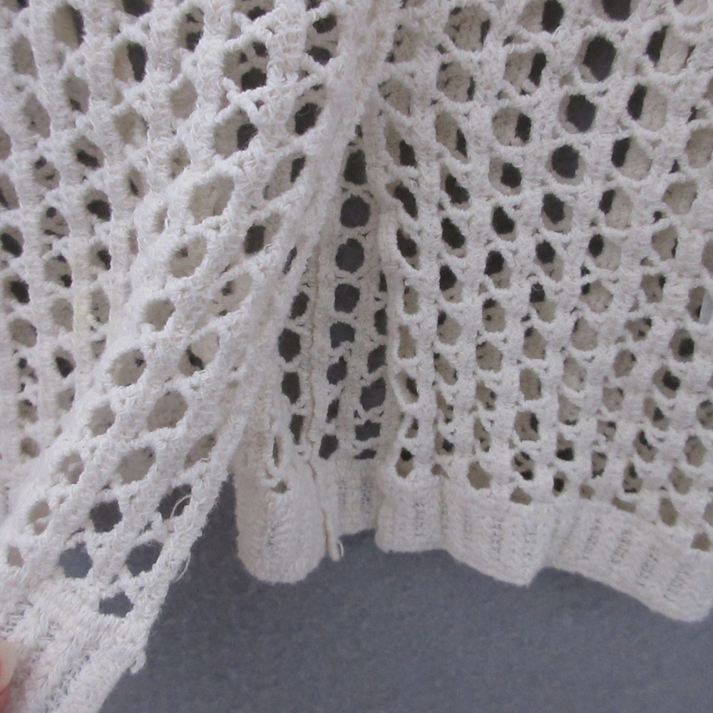 Rebellion Again Sweater XS Open Knit Crochet Cropped Boho Cotton Beachy Festival - Picture 3 of 11